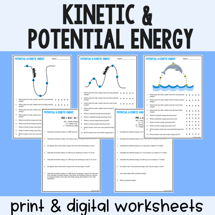 Potential energy diagram worksheet answer key